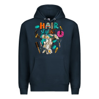 Navy bullskull hairstlist Premium Hoodie - AdoDesignShop