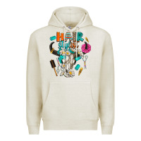 Oatmeal Heather bullskull hairstlist Premium Hoodie - AdoDesignShop