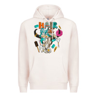 Pale Pink bullskull hairstlist Premium Hoodie - AdoDesignShop