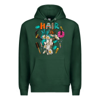 Sports Green bullskull hairstlist Premium Hoodie - AdoDesignShop
