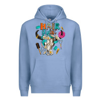 Colony Blue bullskull hairstlist Premium Hoodie - AdoDesignShop
