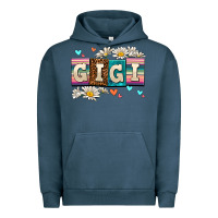 Pigment Midnight Navy daisy gıgı Urban Hoodie - AdoDesignShop