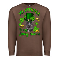 Chestnut St. Patrick's Day My Pitbull Is My Lucky Charm With Hat Premium Sweatshirt - RanaPortraitStore