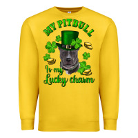 Lemon St. Patrick's Day My Pitbull Is My Lucky Charm With Hat Premium Sweatshirt - RanaPortraitStore