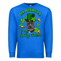 True Royal St. Patrick's Day My Pitbull Is My Lucky Charm With Hat Premium Sweatshirt - RanaPortraitStore