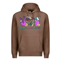 Chestnut peace love nail art Premium Hoodie - AdoDesignShop