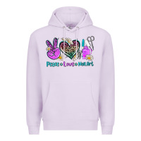 Lilac peace love nail art Premium Hoodie - AdoDesignShop