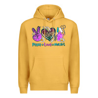 Mustard peace love nail art Premium Hoodie - AdoDesignShop