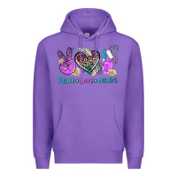 Purple peace love nail art Premium Hoodie - AdoDesignShop