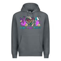 Rock peace love nail art Premium Hoodie - AdoDesignShop