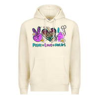 Sandshell peace love nail art Premium Hoodie - AdoDesignShop