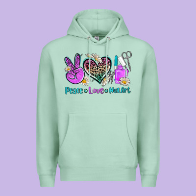Peace Love Nail Art Premium Hoodie Designed By Adodesignshop