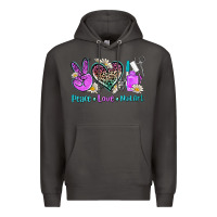 Smoke peace love nail art Premium Hoodie - AdoDesignShop