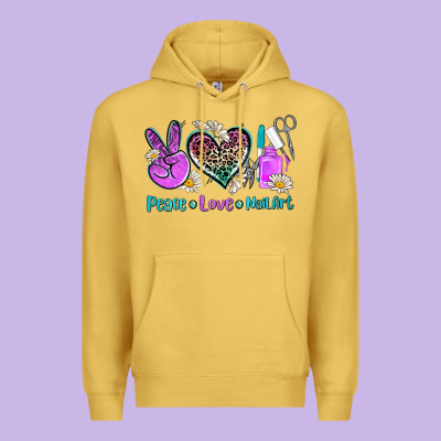 Peace Love Nail Art Premium Hoodie Designed By Adodesignshop