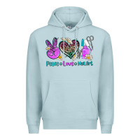 Blue Mist peace love nail art Premium Hoodie - AdoDesignShop