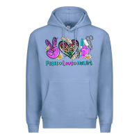 Colony Blue peace love nail art Premium Hoodie - AdoDesignShop