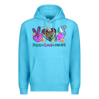 Ocean Blue peace love nail art Premium Hoodie - AdoDesignShop