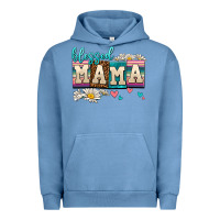 Pigment Pebble Blue daisy blessed mama Urban Hoodie - AdoDesignShop