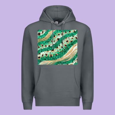 Green Glitter Premium Hoodie Designed By Jahusdesignshop