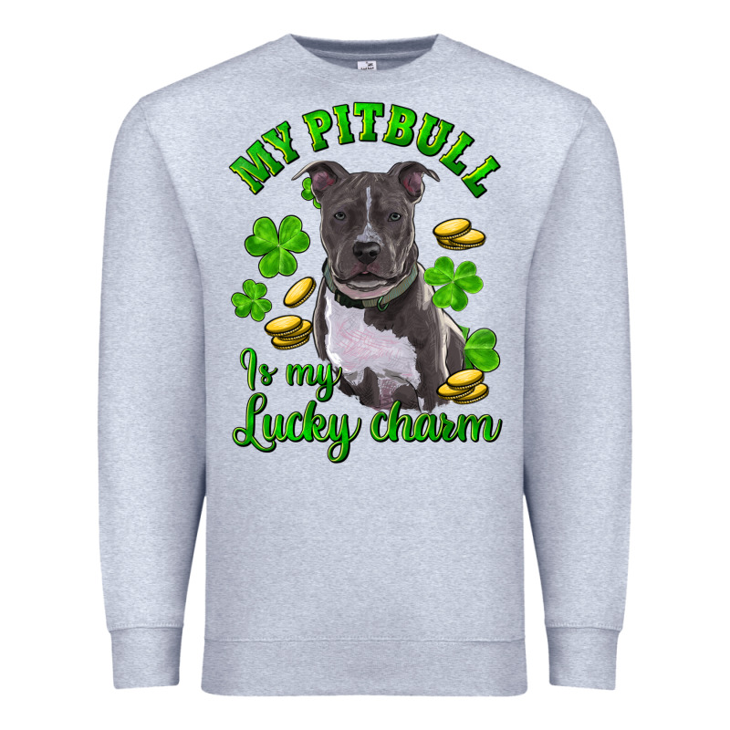 St. Patrick's Day My Pitbull Is My Lucky Charm Premium Sweatshirt by RanaPortraitStore | Teevron