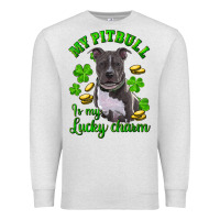 Oatmeal Heather St. Patrick's Day My Pitbull Is My Lucky Charm Premium Sweatshirt - RanaPortraitStore