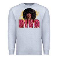 Heather Grey diva Premium Sweatshirt - Zillion Design Studio