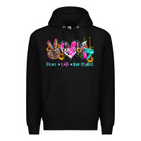 Black peace love hair stylist Premium Hoodie - AdoDesignShop