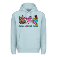 Blue Mist peace love hair stylist Premium Hoodie - AdoDesignShop