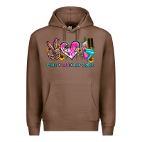 Chestnut peace love hair stylist Premium Hoodie - AdoDesignShop