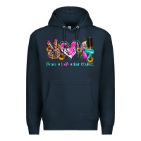 Navy peace love hair stylist Premium Hoodie - AdoDesignShop