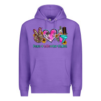 Purple peace love hair stylist Premium Hoodie - AdoDesignShop