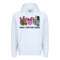 White peace love hair stylist Premium Hoodie - AdoDesignShop