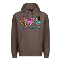 Coffee peace love hair stylist Premium Hoodie - AdoDesignShop