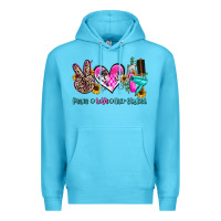 Ocean Blue peace love hair stylist Premium Hoodie - AdoDesignShop