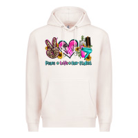 Pale Pink peace love hair stylist Premium Hoodie - AdoDesignShop