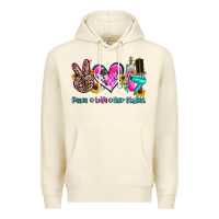 Sandshell peace love hair stylist Premium Hoodie - AdoDesignShop