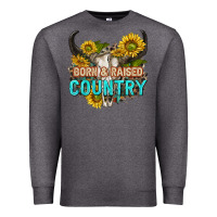 Charcoal Heather born and raised country tbw Premium Sweatshirt - texasbilliewilder