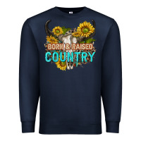 Navy born and raised country tbw Premium Sweatshirt - texasbilliewilder
