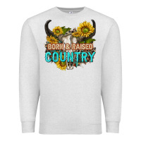 Oatmeal Heather born and raised country tbw Premium Sweatshirt - texasbilliewilder