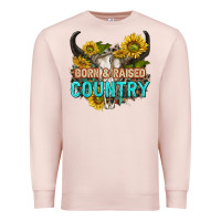 Pale Pink born and raised country tbw Premium Sweatshirt - texasbilliewilder
