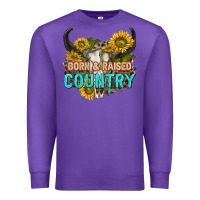 Purple born and raised country tbw Premium Sweatshirt - texasbilliewilder