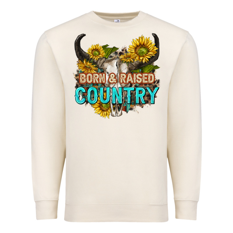 Born And Raised Country Tbw Premium Sweatshirt by texasbilliewilder | Teevron