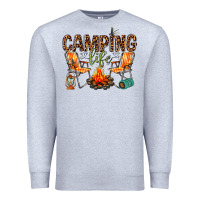 Heather Grey camping life Premium Sweatshirt - texasbilliewilder