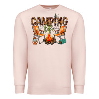 Pale Pink camping life Premium Sweatshirt - texasbilliewilder