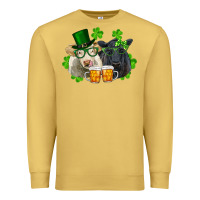 Antique Gold St. Patrick's Day Charolais And Black Angus Cows Premium Sweatshirt - RanaPortraitStore