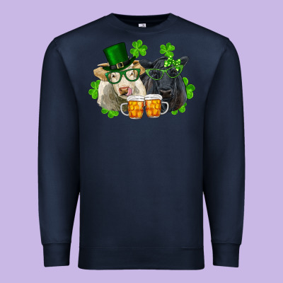 Premium Sweatshirt St. Patrick's Day Charolais And Black Angus Cows