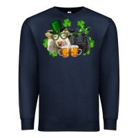 Navy St. Patrick's Day Charolais And Black Angus Cows Premium Sweatshirt - RanaPortraitStore