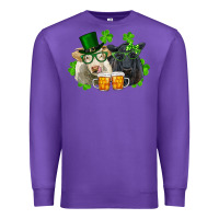 Purple St. Patrick's Day Charolais And Black Angus Cows Premium Sweatshirt - RanaPortraitStore