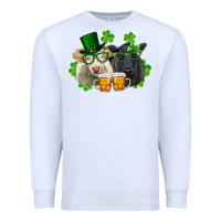 White St. Patrick's Day Charolais And Black Angus Cows Premium Sweatshirt - RanaPortraitStore