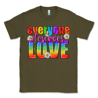 Army Green Everyone Deserves Love Pride Lgbtq Classic Tee - BundleAndBundleShop